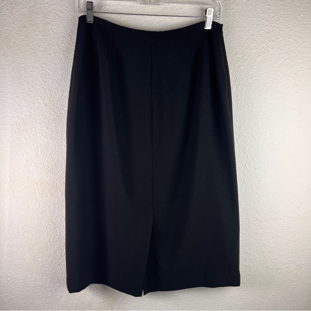 SAVILLE FOR NORDSTROM Black straight Skirt w/Front kick pleat. Side zip. Size 12